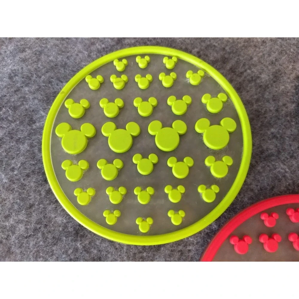 DISNEY Mickey Mouse Silicone Coasters Lot of 5 Mickey Ears 3 Colors Stackable